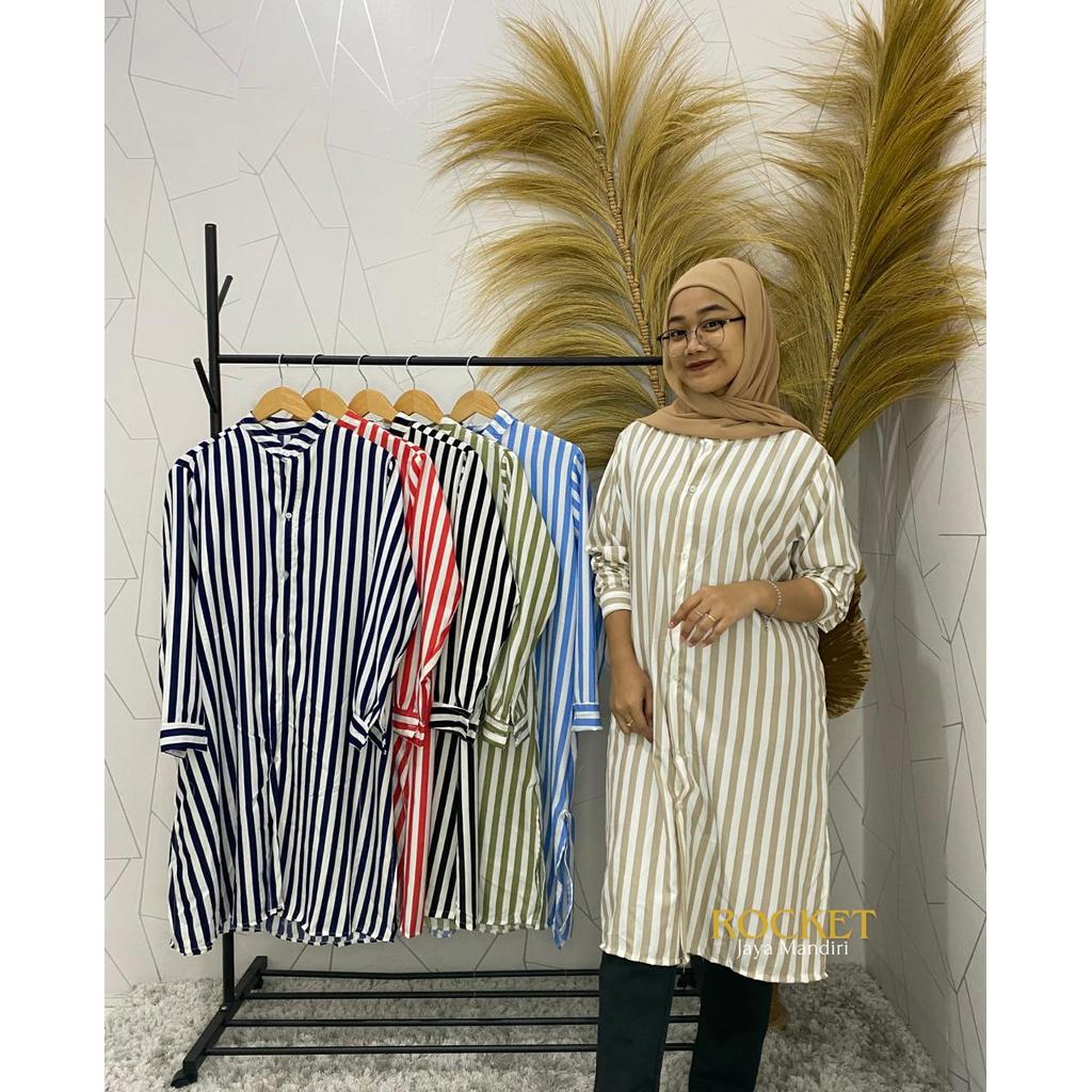 RJM - Lorenza Long Tunik Stripe Syakila | Tunik Wanita Terbaru