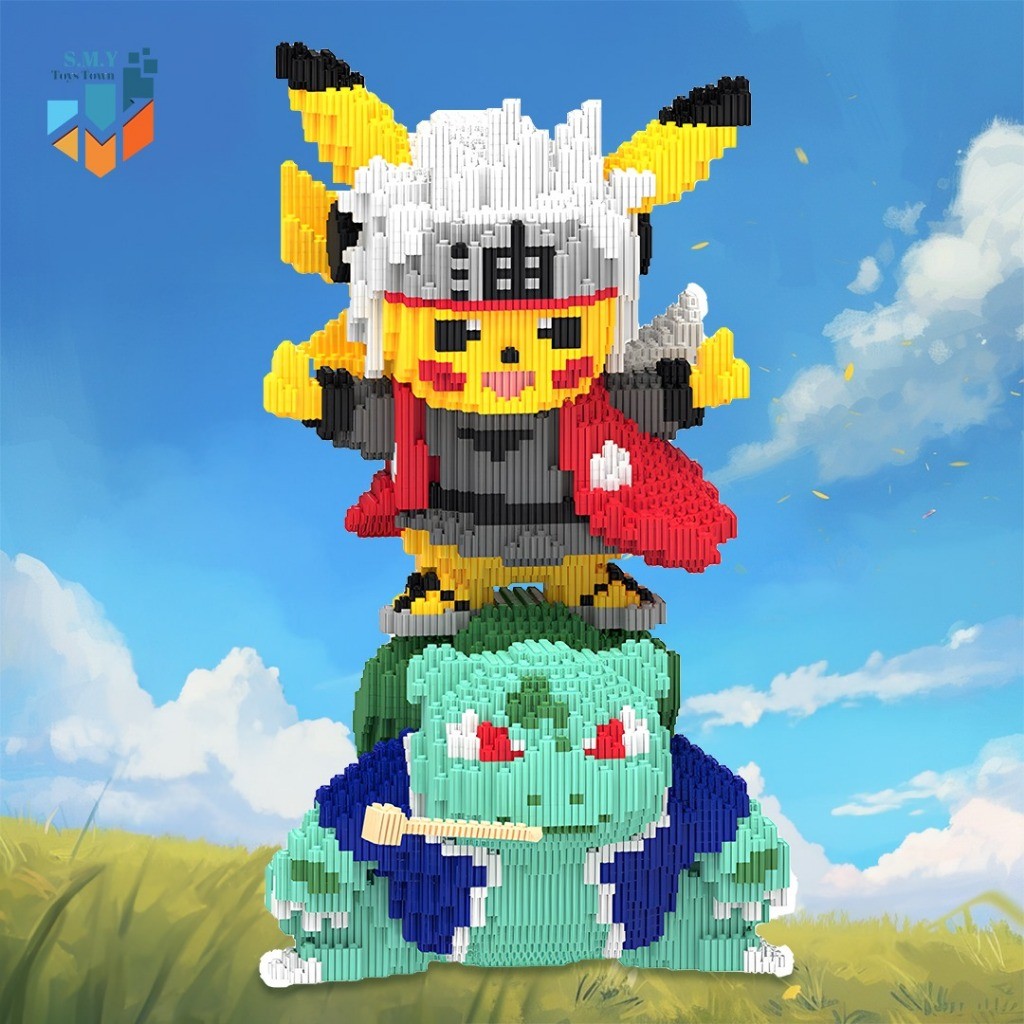 JAJAROMA  SMY Toystown Mainan Nano Block Pokemon Jiraiya Pikachu Big Bricks Mainan Balok Susun Maina