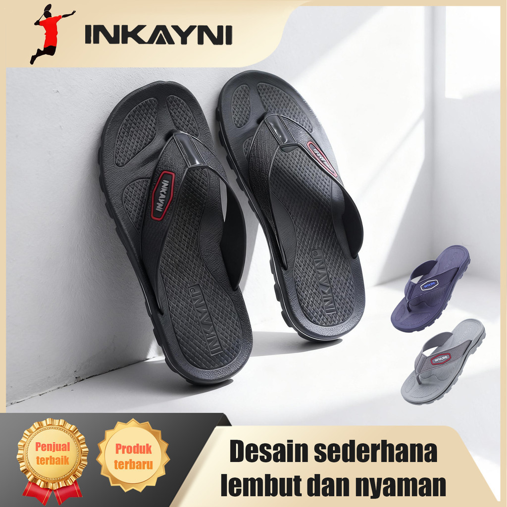 Inkayni Sandal Jepit Pria Anti Slip Dan Anti Licin Sepatu Sandal Pria Slop Karet Empuk Sandal Jepit 