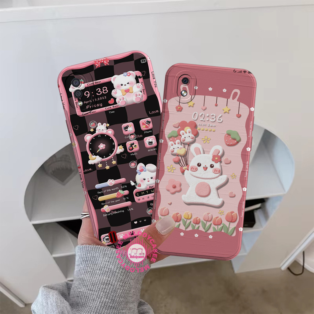 Samsung A01 / A01 Core  Macaron Lentur - Softcase Cewek - Karakter Bear - Silikon Case