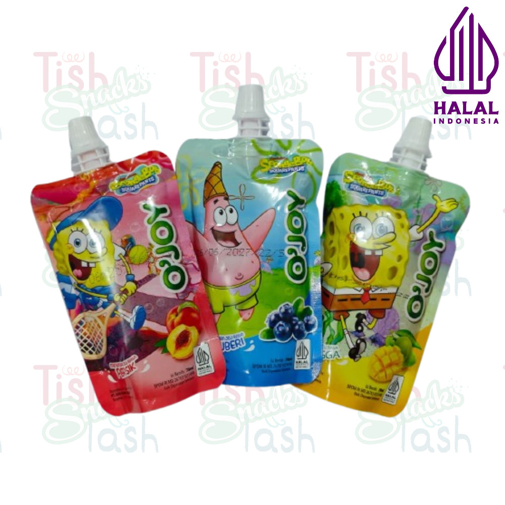 Sidore Ojoy Jelly rasa Mangga, Persik, Bluberi Spongebob Patrick Nickelodeon