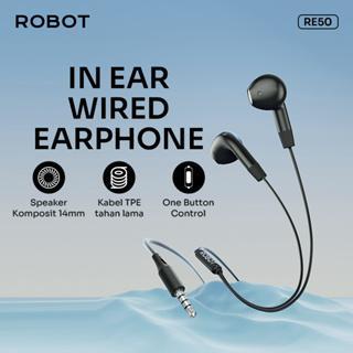 ROBOT Earphone Headset RE50 Full Bass Original - Bergaransi Resmi 1 Tahun - Bisa COD - RE50 WHITE