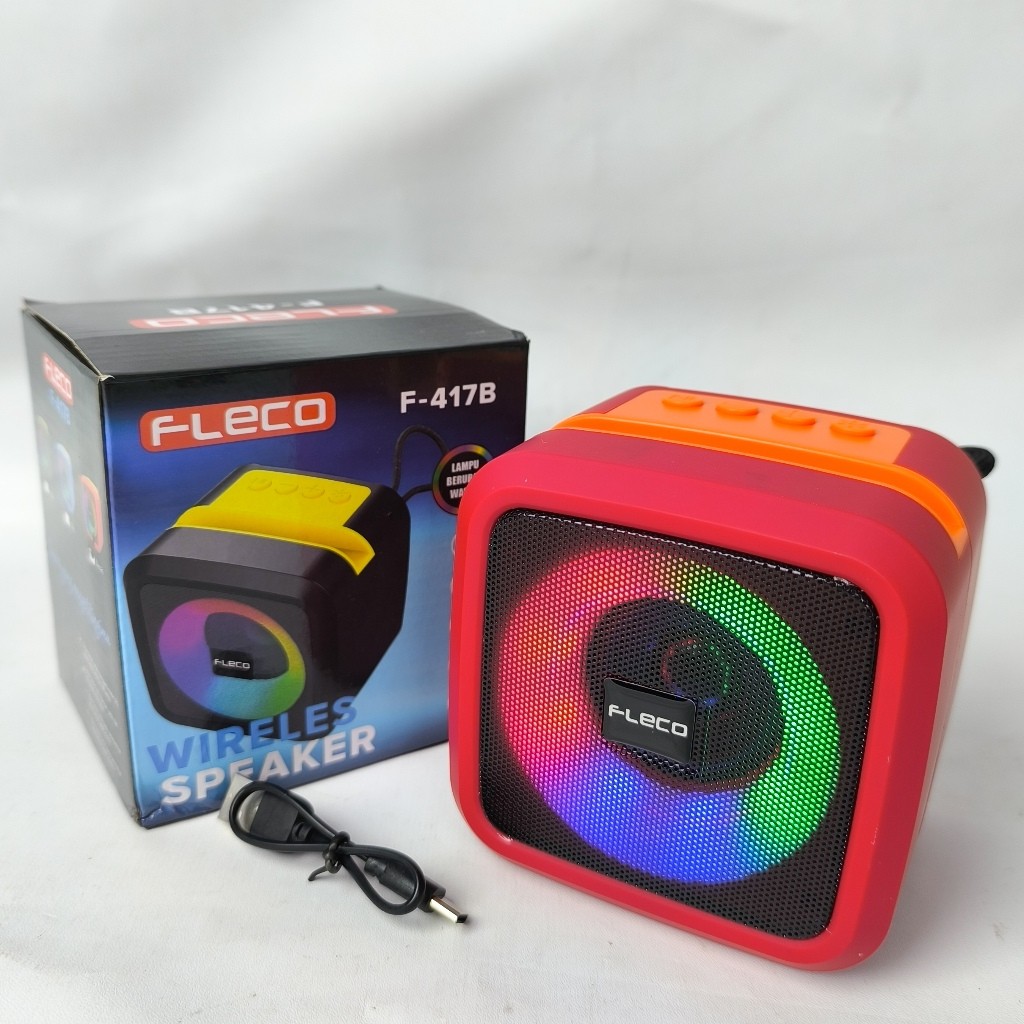 speaker portable FLECO LED Bluetooth F-417B ASLI AWET