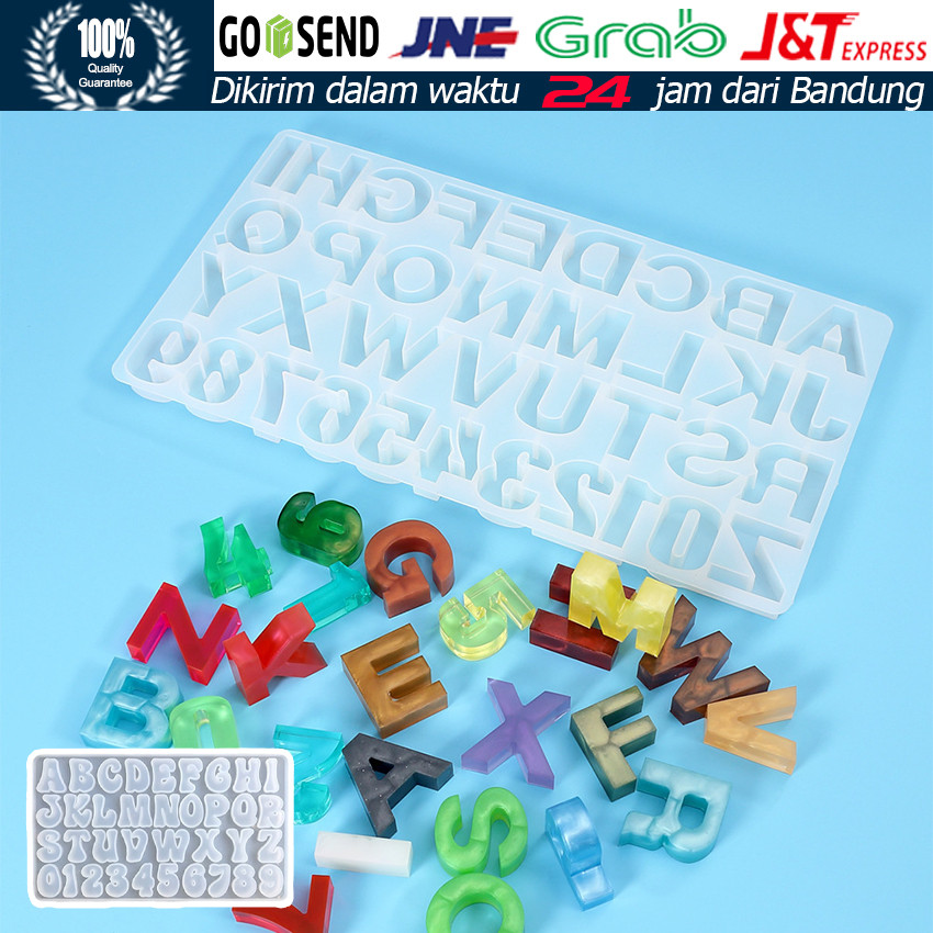Cetakan Resin Huruf Angka Jumbo / Alphabet Silicone Mold / Cetakan Epoxy Huruf Besar / Cetakan Resin