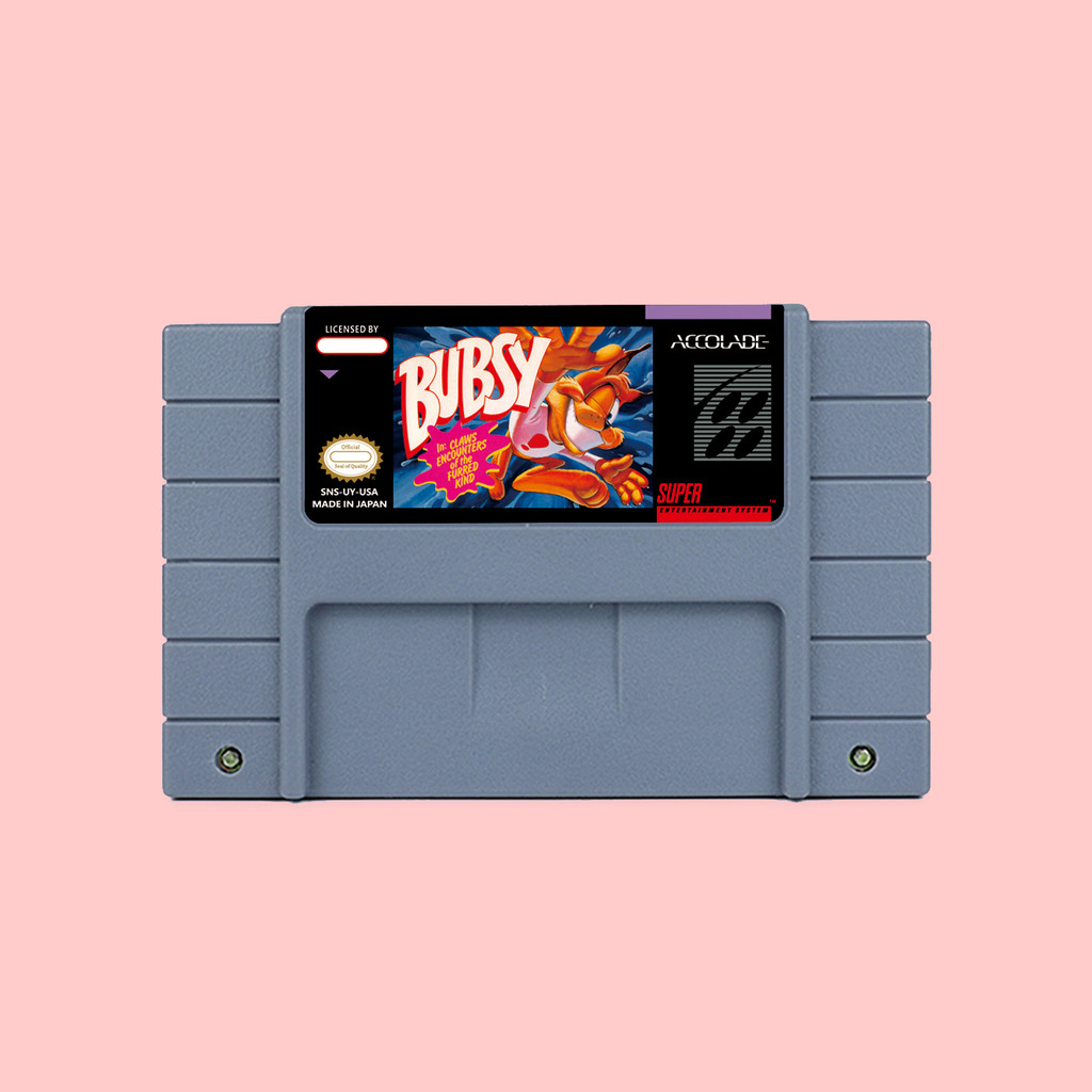 Bubsy in  Claws Encounters of the Furred Kind Action Game Cartridge For SNES 16bit NTSC PAL USA EUR 