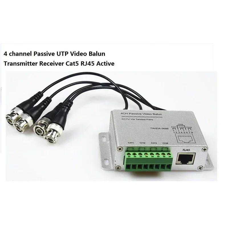 CCTV 4 Channel Passive Transmitter Video Balun BNC Male to UTP Rj45 Cat5 4 CH UTP Video Balun Transm