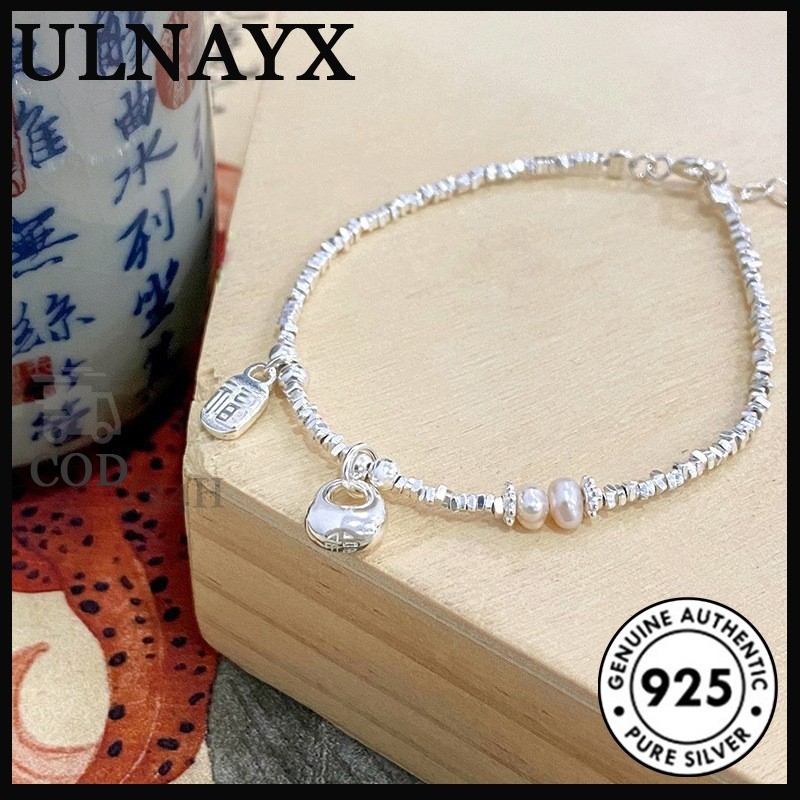 Gelang Perak Mutiara Wanita Merek Kecil Keberuntungan S925