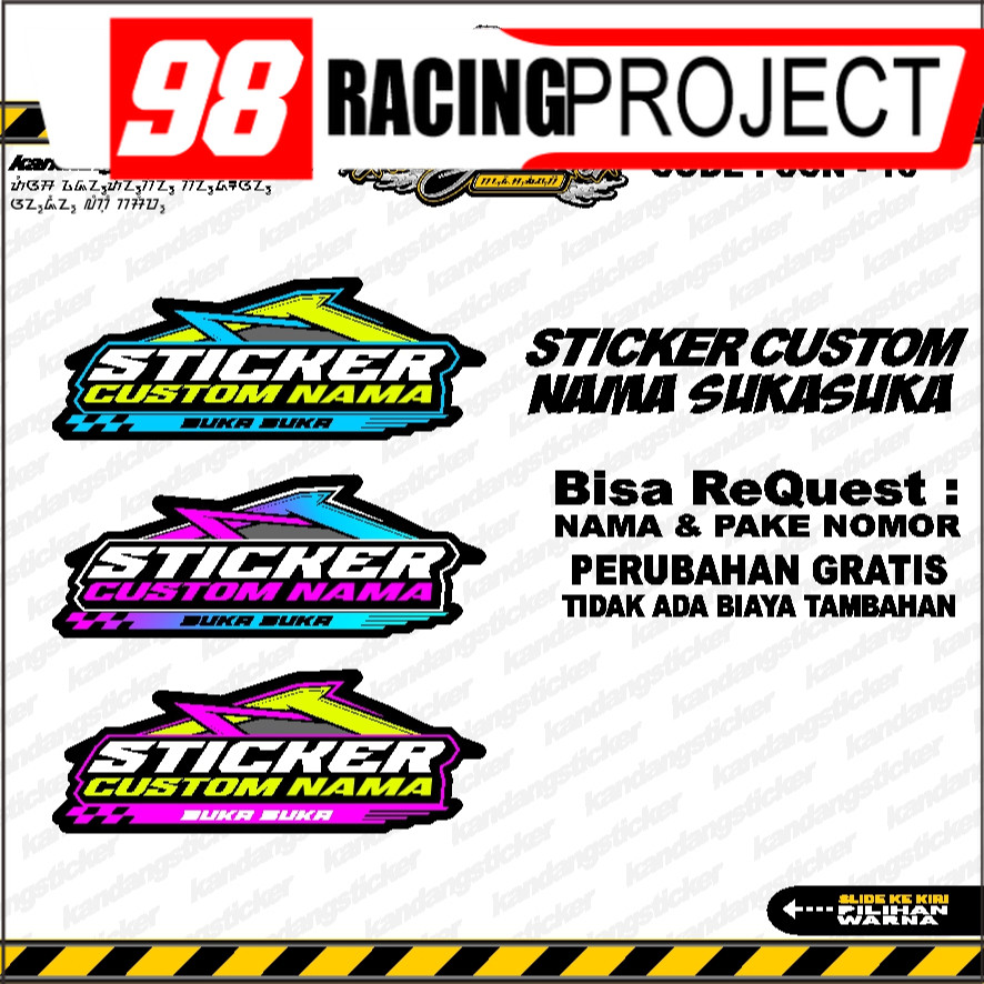 Stiker Custom Nama Racing Satuan Suka Suka Sticker Custom Stiker Sticker Motor Stiker Toko Sticker