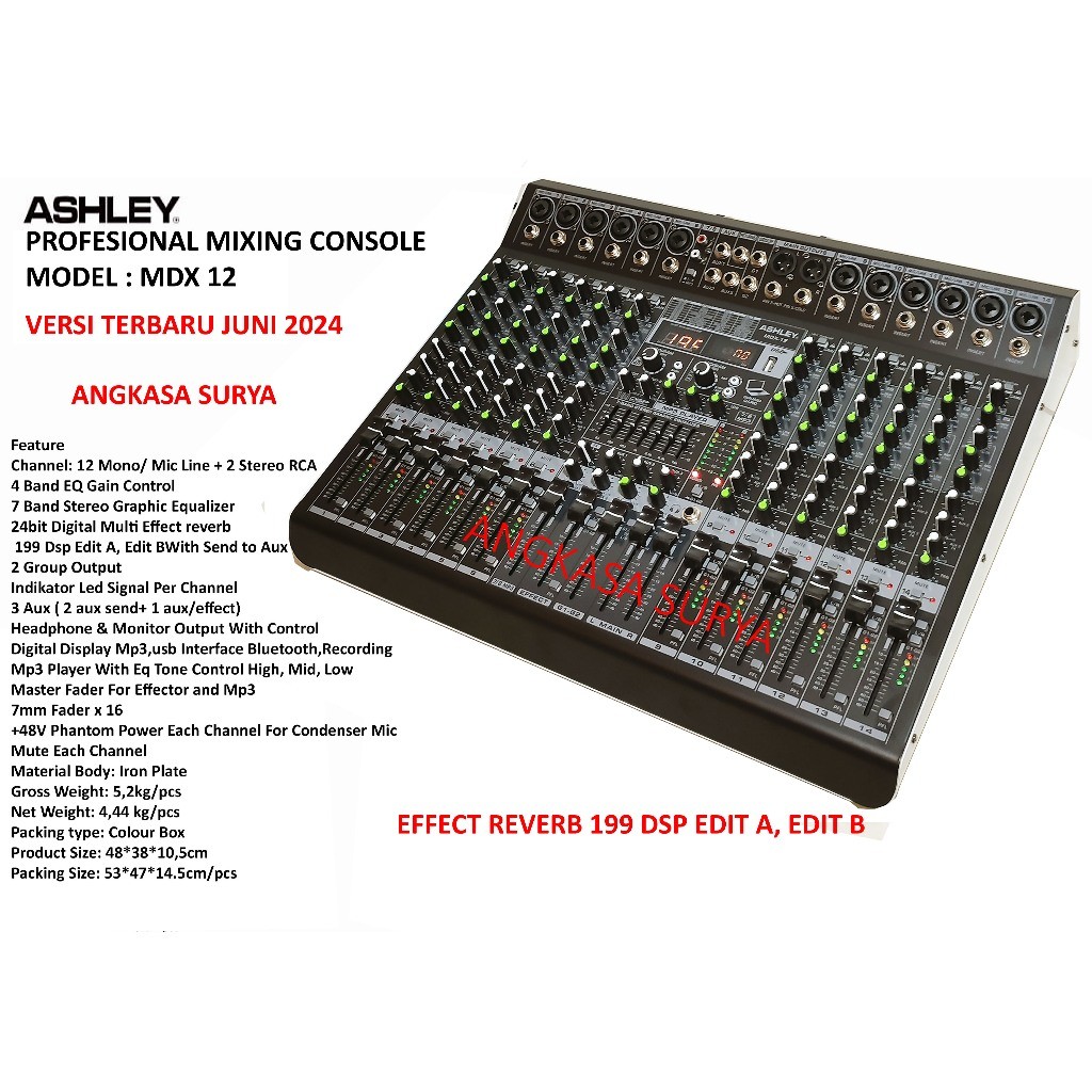 Mixer ASHLEY MDX 12 ORIGINAL / Mixer Ashley MDX12 , 12 Channel