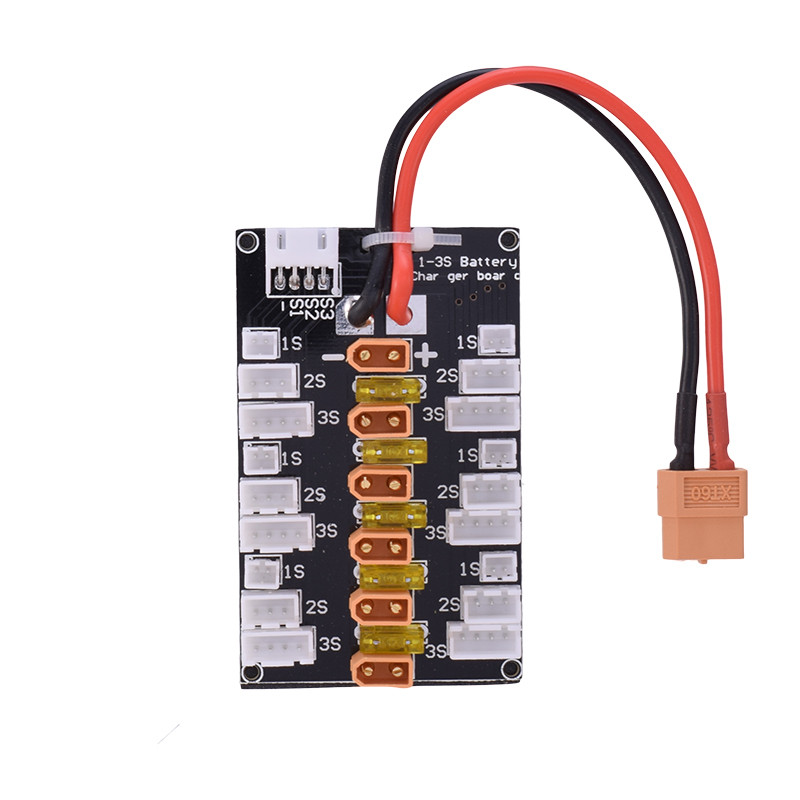 1S3S XT30 Plug Lipo Battery Parallel Charging Board with 6pcs XT30 to XT60 RC Battery Balance Charge