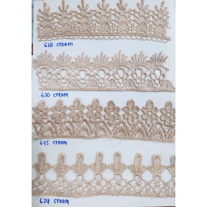 Renda Giper 5cm 6cm Milo / Putih Bordir Mukena