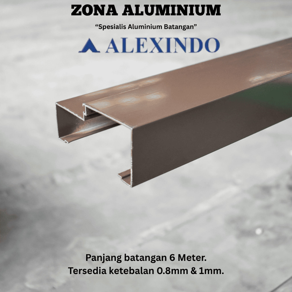 ALEXINDO Aluminium Batangan 2030 Kusen Pintu 4 Inch