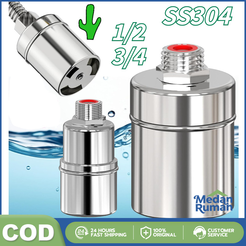 Kran Pelampung Otomatis Stainless Steel 304-Katup Pengontrol Level Air untuk Tangki,Toren,Tandon&Kol