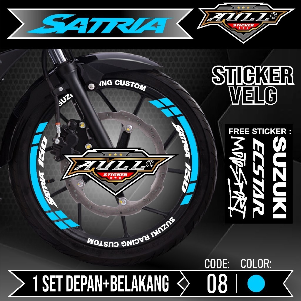 Sticker Cutting Stiker Velg Motor SATRIA - Aksesoris Stiker Cutting Sticker List Velg Motor SUZUKI S