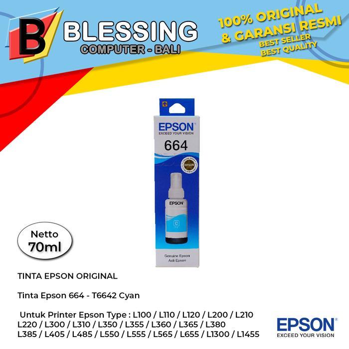 TINTA EPSON 664 CYAN / Tinta Epson T6642 Cyan L100 L220 L360 L1300