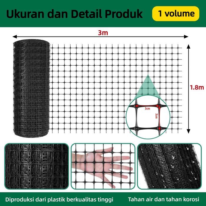 PROMO  Plastik taman pagar jaring ketinggian3/5/10/15/20/25M/30*1.8M Anggrek 3CM Diameter Jaring Kaw
