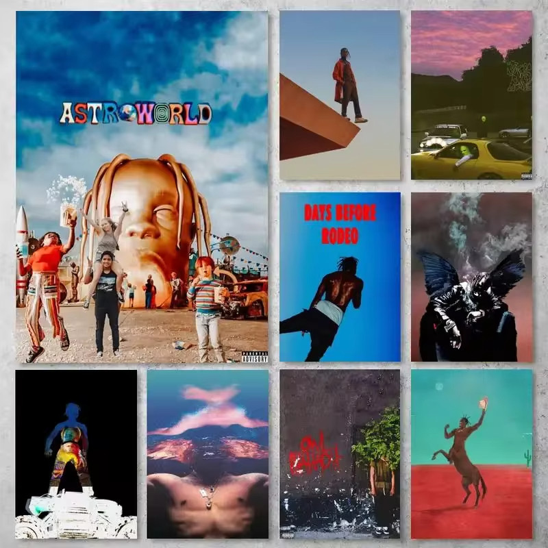 Travis Scott Rapper JACK BOYS Poster Poster Printing Wall Pictures Living Room Home Decoration Paint
