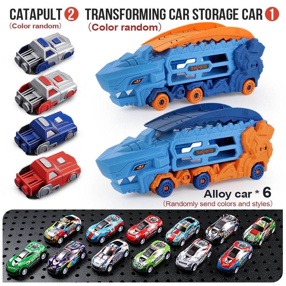 Shark Multi Track Deformation Catapult Truck Toy - Folng Toy Car, Alloy Car - Track Racing Car, Stor