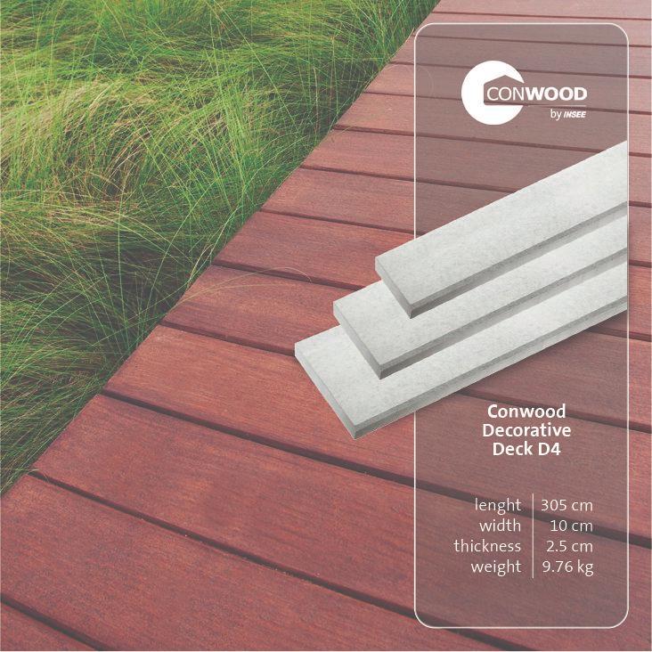 Conwood Decorative Deck 4" Plank Dekorasi Lantai Floor Fiber Cemen