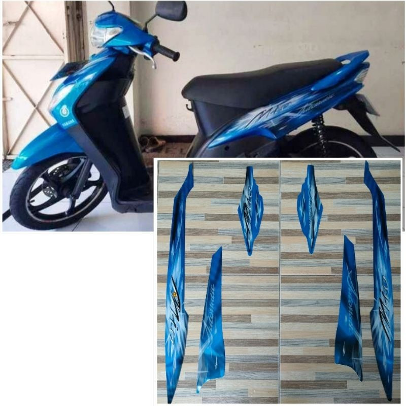 striping original Yamaha Mio sporty biru tahun 2009 2010