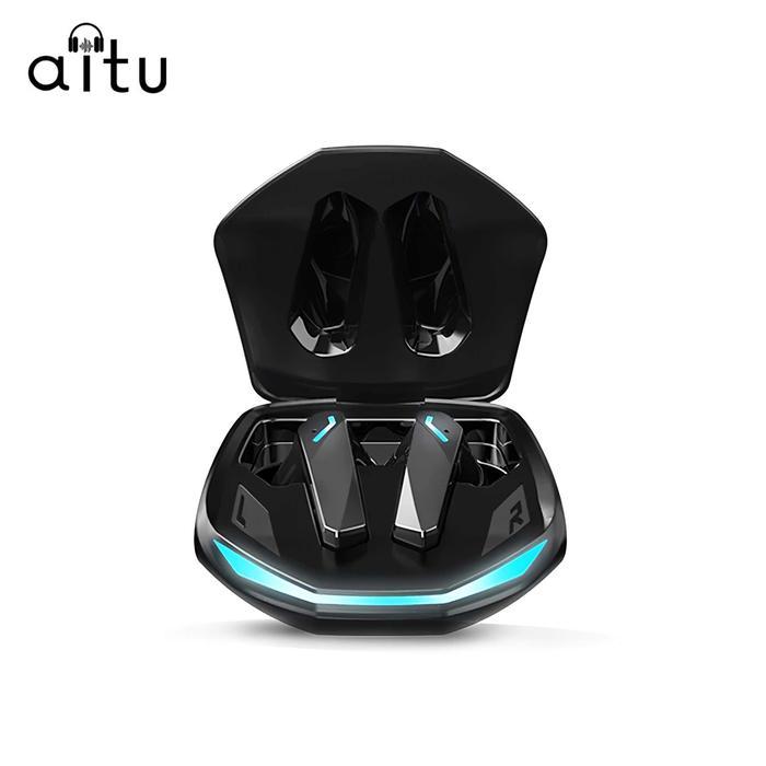 Aitu GM2 Pro TWS Bluetooth Earphone 5.3 Headset Gaming Bass HIFI - GM2 PRO Hitam