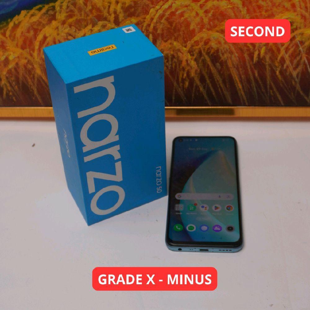 REALME NARZO 50 4/64 GB GRADE X - MINUS HP SECOND ORIGINAL SINAR MUTIARA CELL