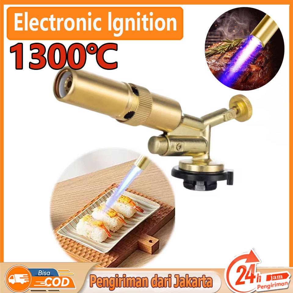 Flame Gun Gas Torch Blow  Pemantik Api Elektrik Torch Kepala Las Manual Kuningan Dual Api Kepala