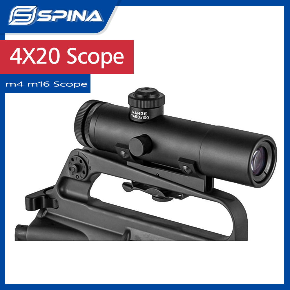 Tactical Hunting HD 4X20 Rifle Scope Sight M4 M16 Rifle Scope With BDC Turret Mil-Dot Reticle Classi