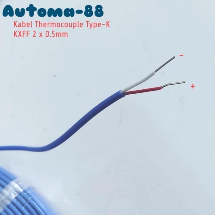 Kabel Teflon Sensor Suhu Thermocouple Type-K 2 x 0.5mm Meteran