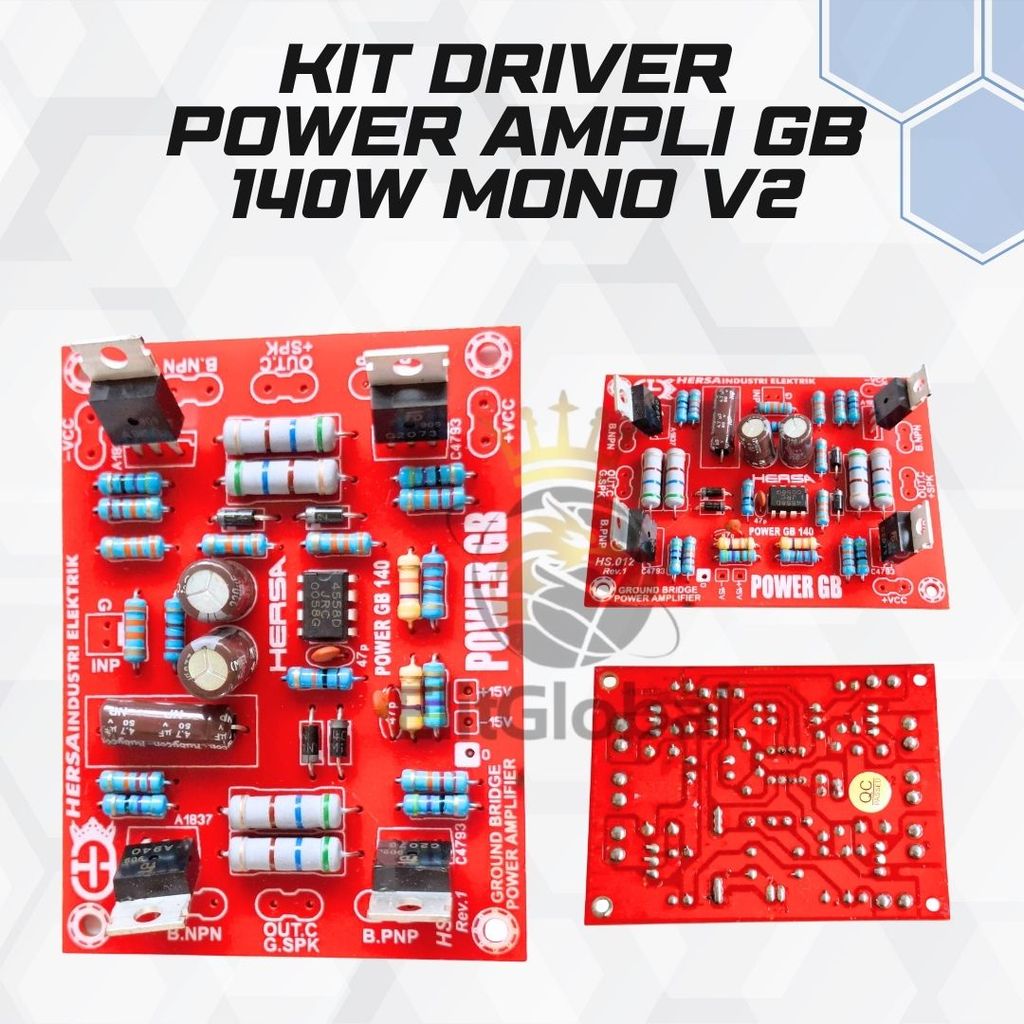 Kit Driver Power Ampli GB 140W V2 Mono PCB Audio 8.5x6.3cm