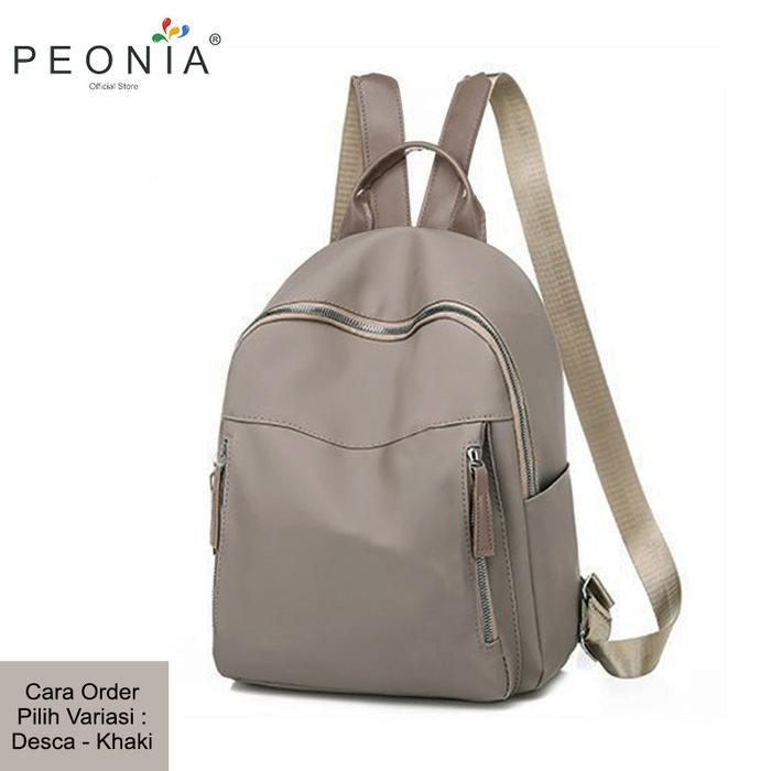 (Style Mall.id) Peonia PNA DESCA Water Resistant Ransel Korea Tas Wanita Pria Punggung  Kantor Kerja