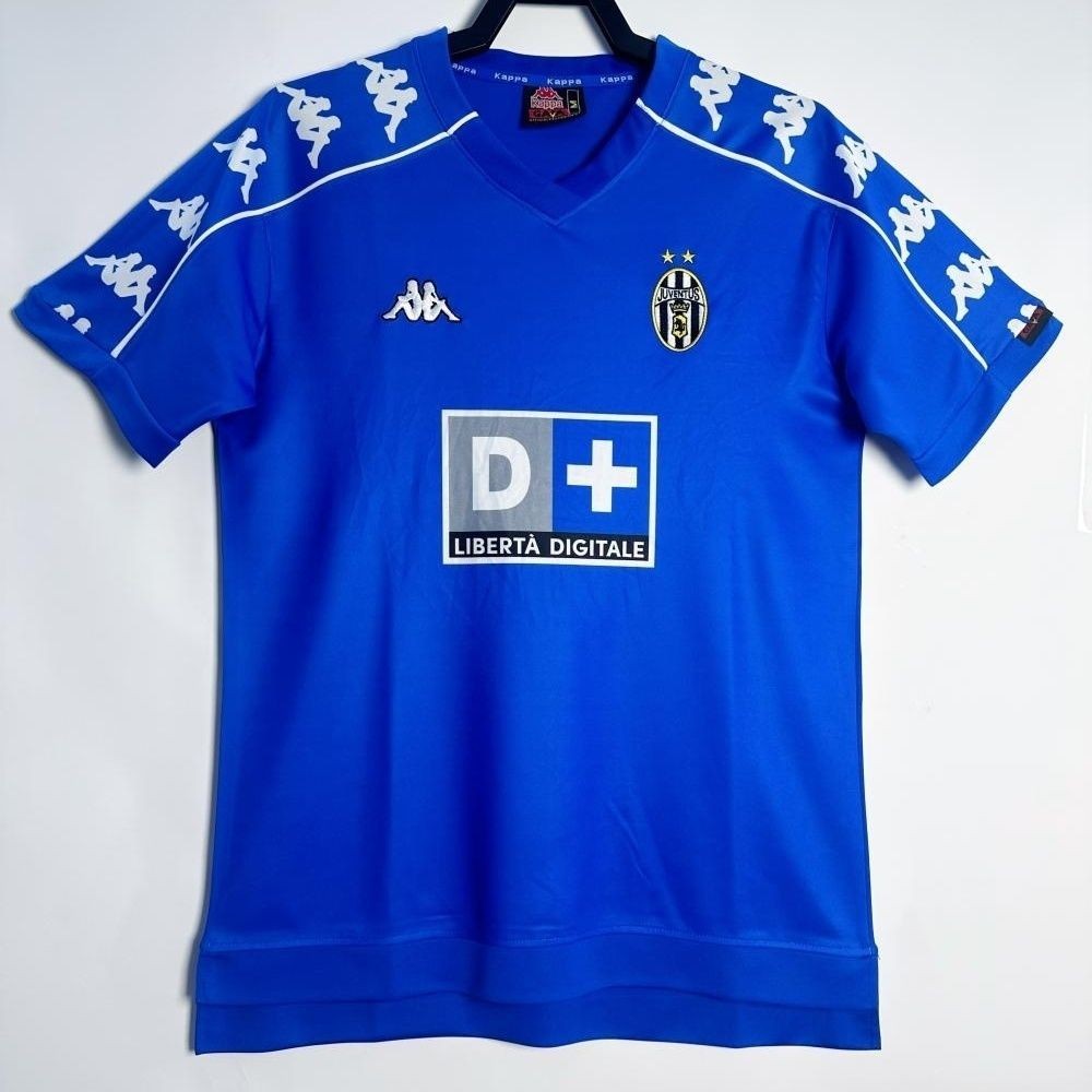 Jersey Sepak Bola Lengan Pendek Tandang Juventus Dewasa Retro 1999-00 T shirt pria
