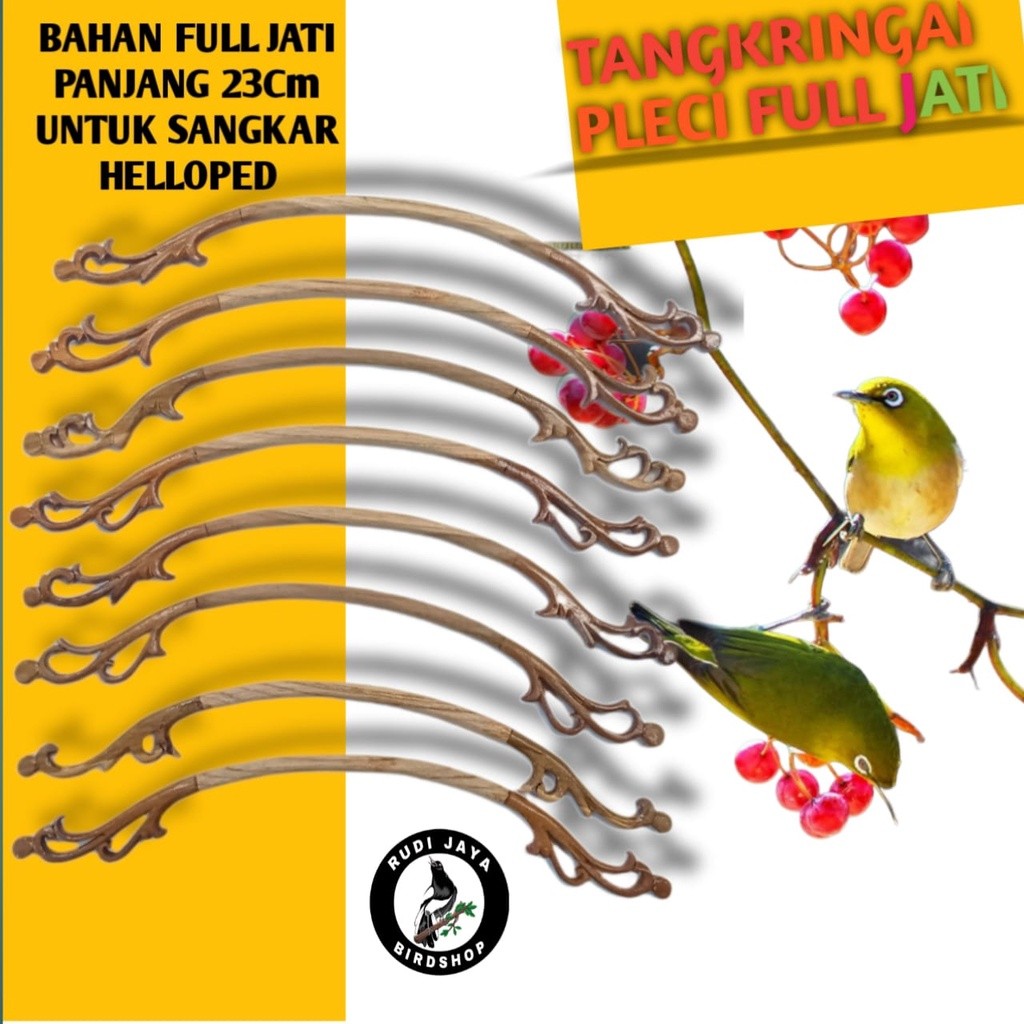 SEDIA TANGKRINGAN UKIR PLECI DAN KONIN KAYU ASEM PANGKRINGAN SANGKAR HELOPED 23 CM KOTAK PCMI 21 CM