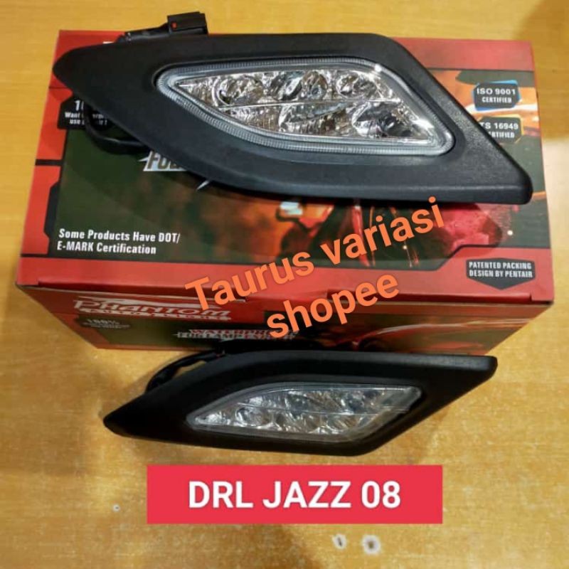 Lampu foglamp Led Drl Bumper Depan Mobil Honda Jazz new 2008/2009/2010 Model Original
