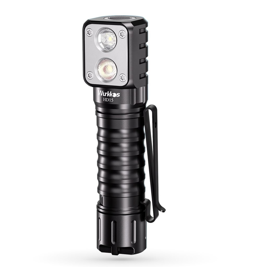 Wurkkos HD15 Headlamp Angle Flashlight Dual LEDs LH351D SST20 Rechargeable 18650 Battery Included wi