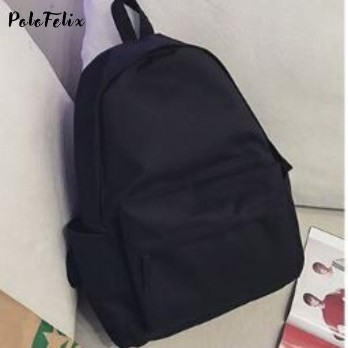 Ransel Sekolah Polofelix Hitam Tas Pria Polos - Hitam Polos