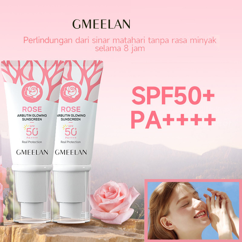 GMEELAN Sunscreen 30gr*2PCS Kits /  GMEELAN Rose Arbutin Sunscreen SPF50 PA++++ UV Sun Protection Br