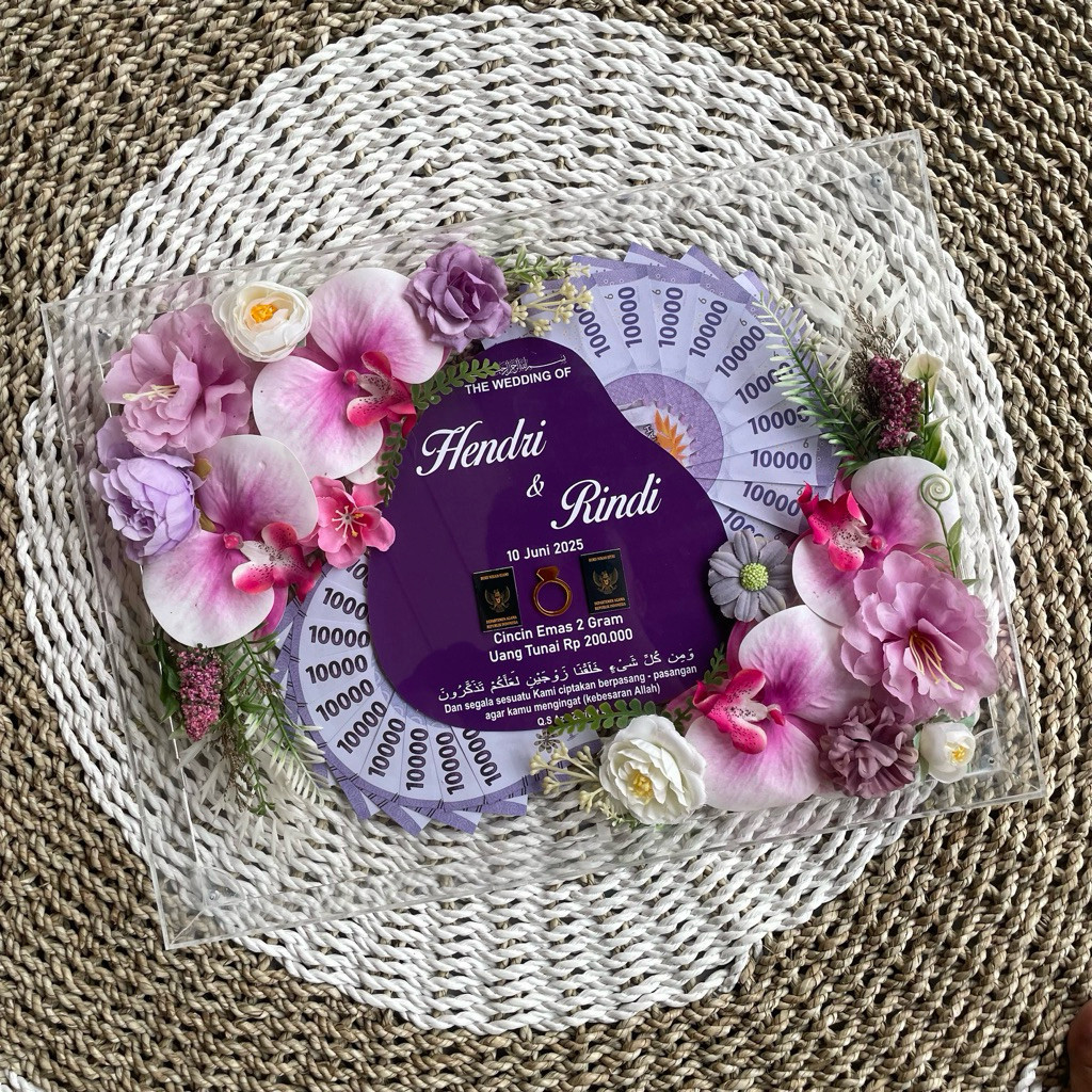 [1-2 HARI JADI ] MAHAR FULL TETES AKR AKRILIK BOX PERNIKAHAN SET HIASAN WEDDING FRAME BINGKAI MAHAR