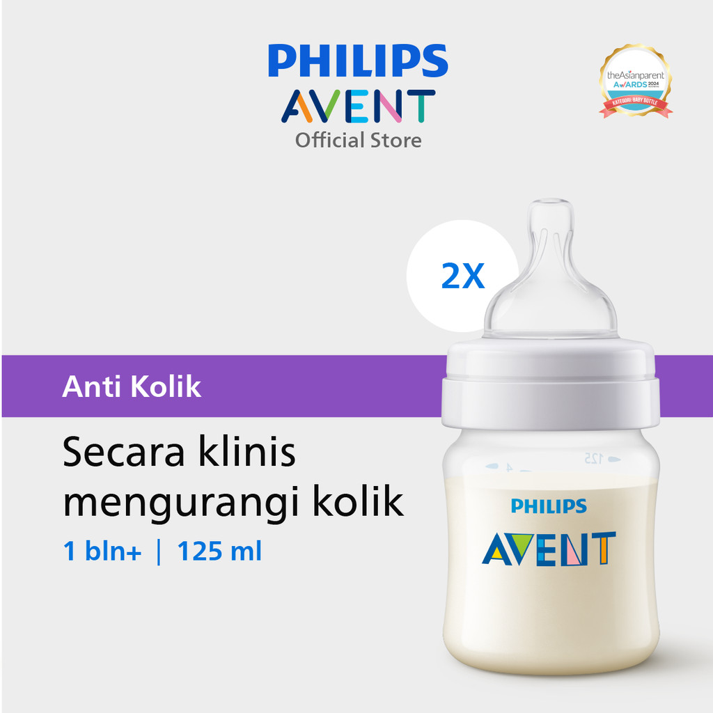 Philips Avent Classic Plus Bottle 125ml 2Pcs 0M+ SCF560/27 Botol Susu