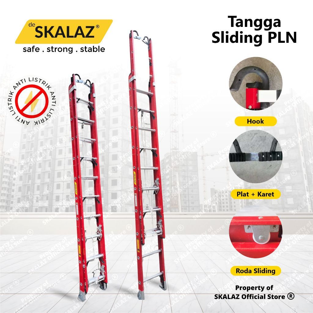 Skalaz Tangga Sliding Fiberglass 9 mtr
