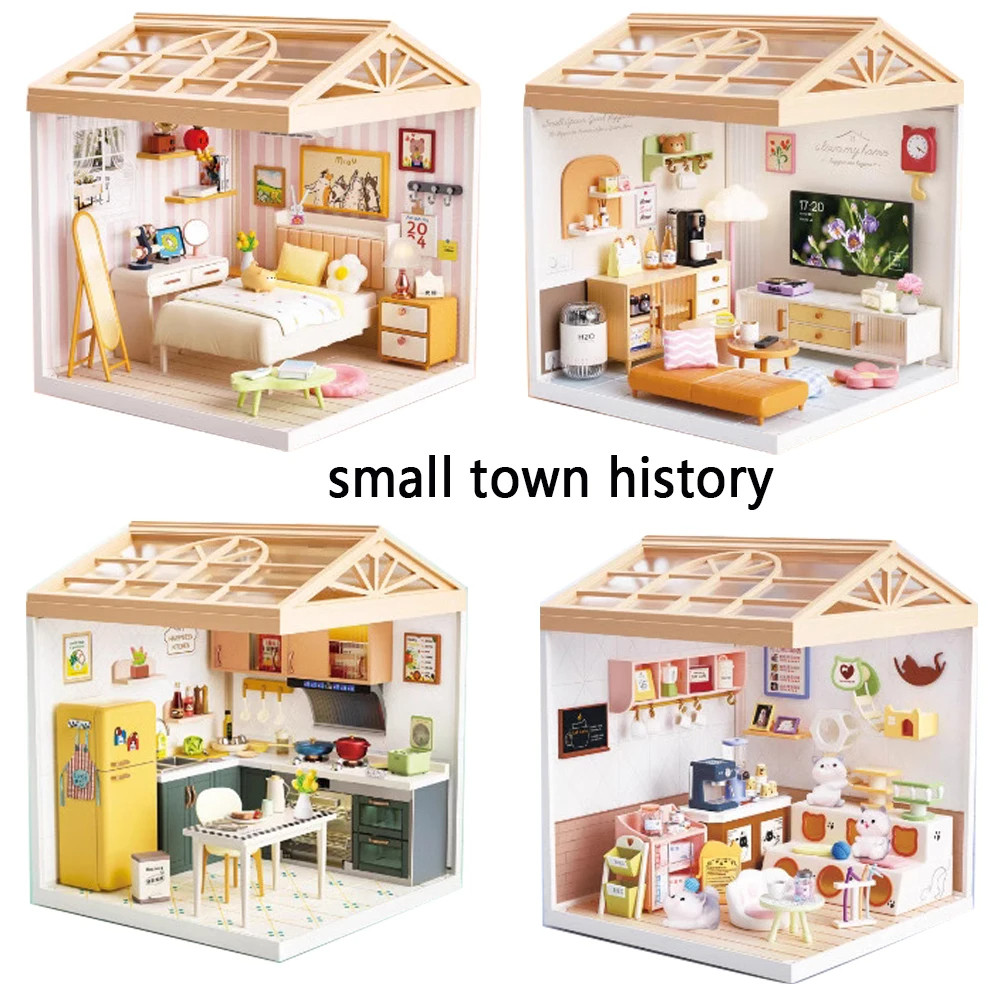 High quality Block DIY cabin model building block bricks toys three-dimensional ornaments adult chil