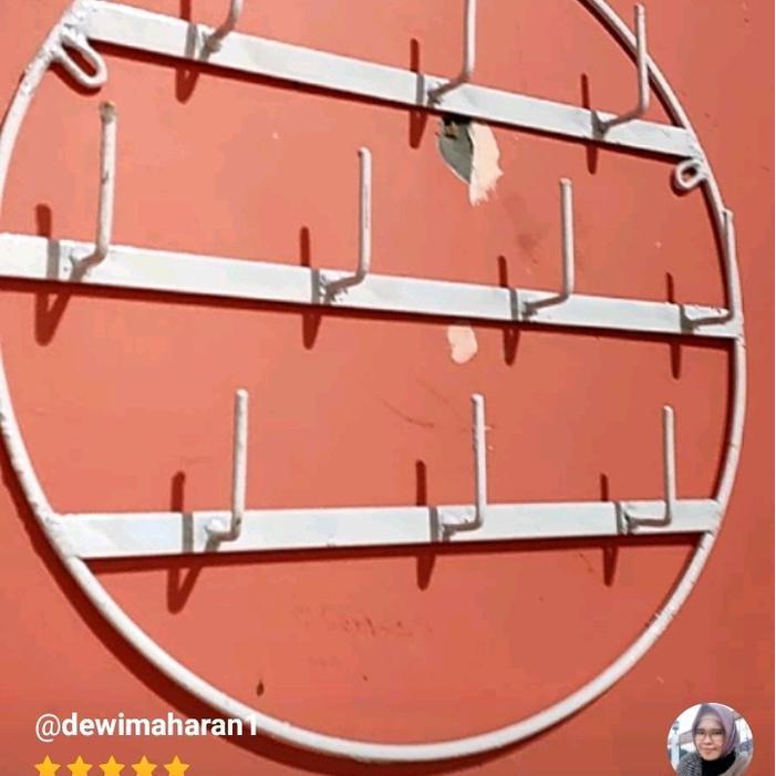 rak gelas tempel dinding / tempat gelas - hitam