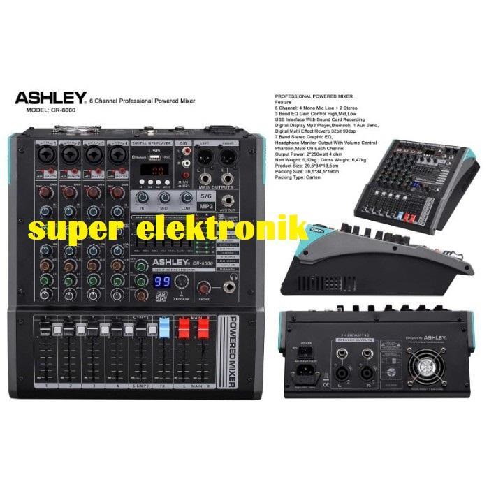 Power Mixer Ashley CR 6000 Original 6 Channel ASHLEY CR600