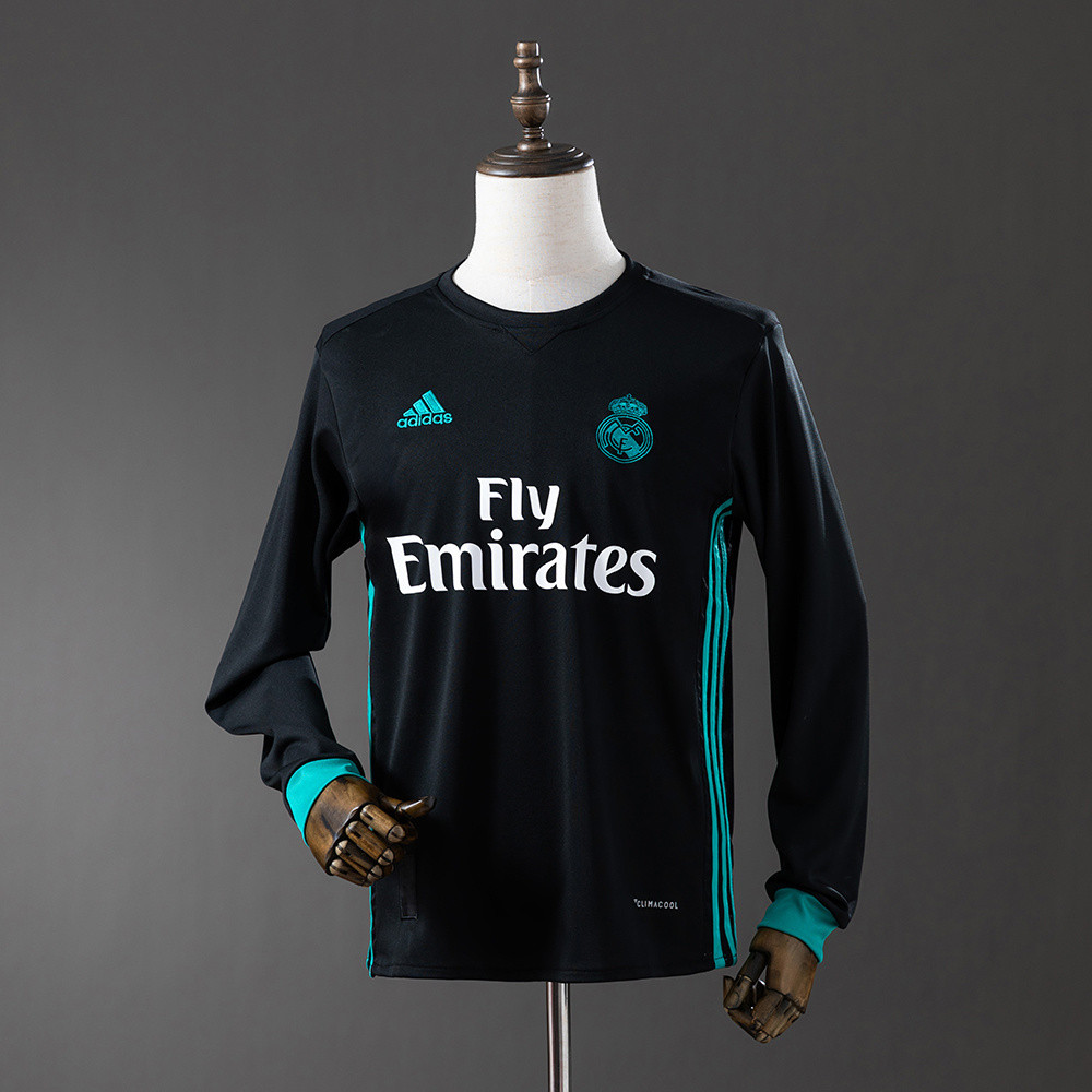 Jersey Retro Real Madrid 17/18 Away Long Sleeve T shirt pria
