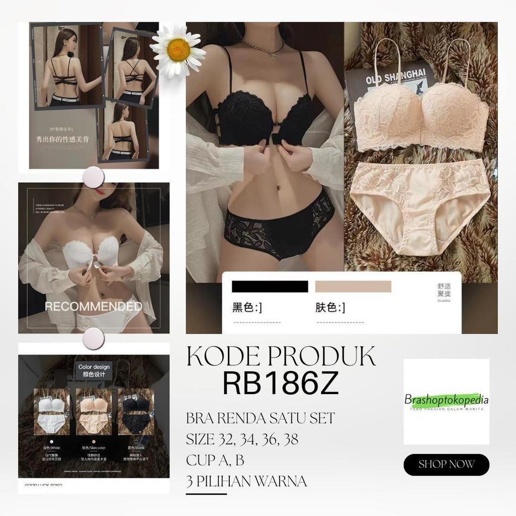 Bra Set Renda Bra Fashion Motif Cantik Tanpa Kawat RB186Z Wanita Bh