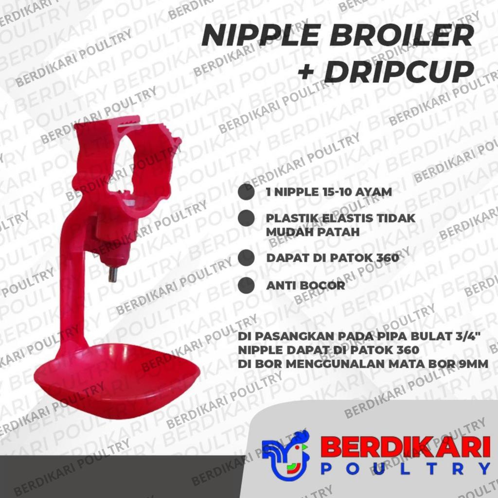 250 Pcs Nipple Broiler Dripcup Pipa Bulat - Nipel - Napel - Nippel - Niple - Nipel - Nepel - Tempat 