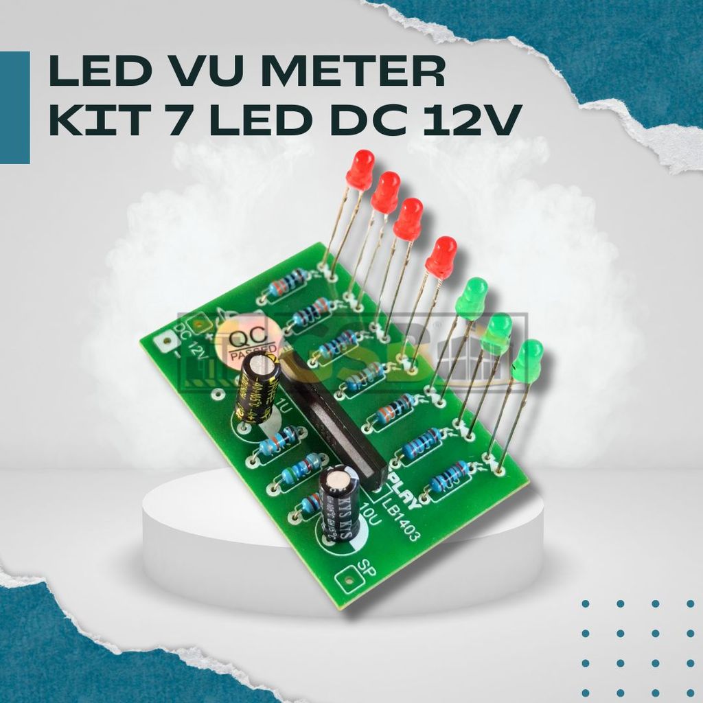 Kit LED VU Meter 7 Titik 12V DC Indikator Level Suara Audio Mobil