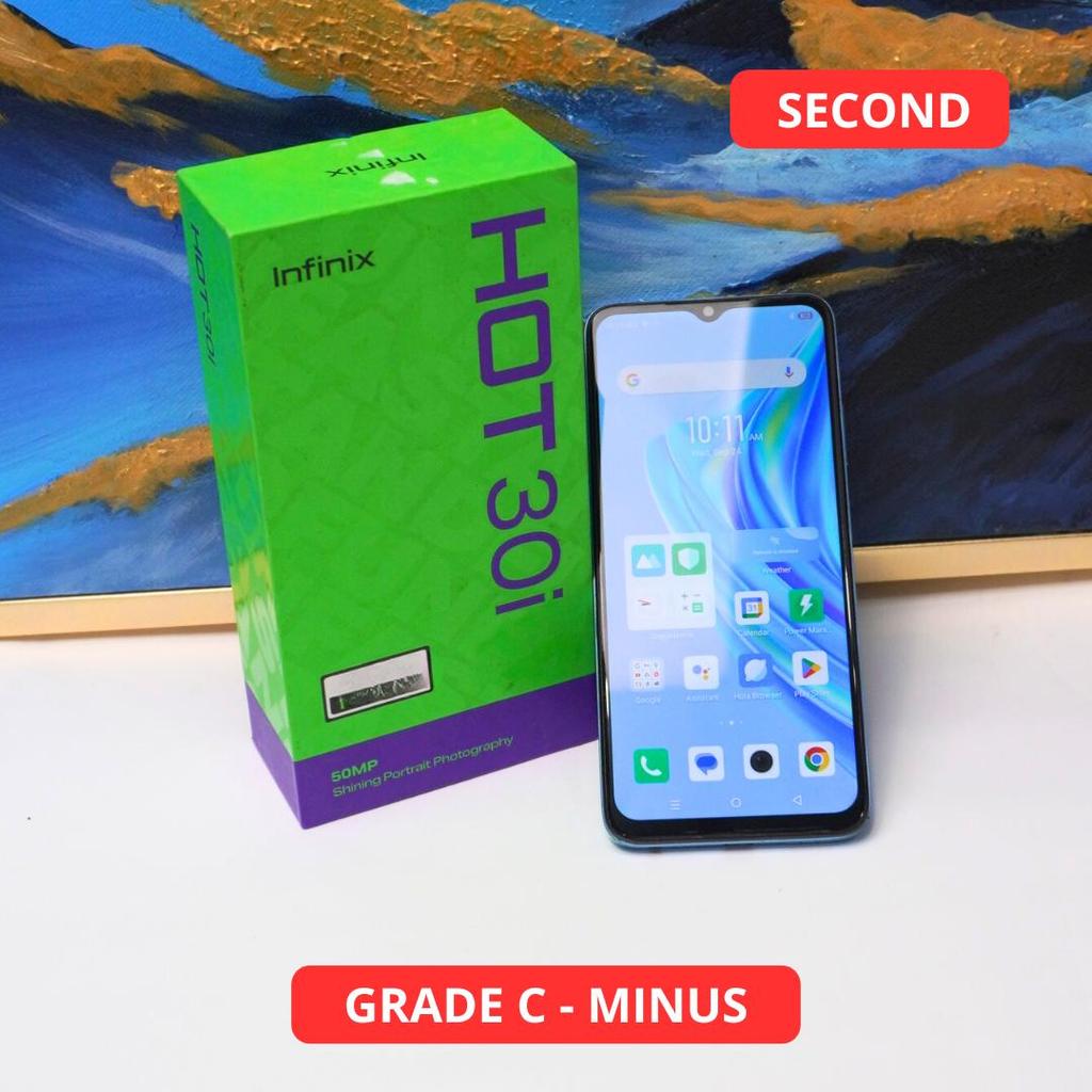 INFINIX HOT 30I 8/128 GB GRADE C - MINUS HP SECOND ORIGINAL SINAR MUTIARA CELL