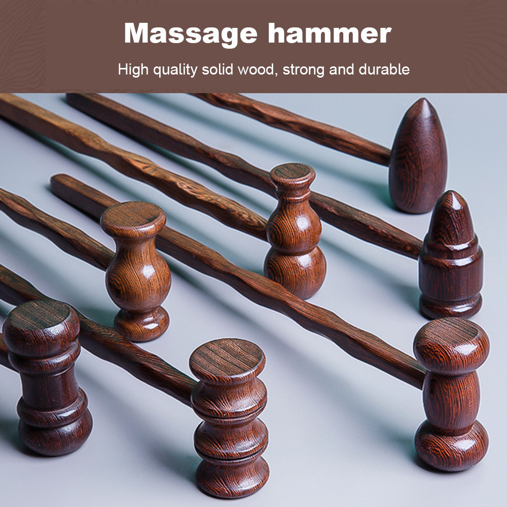 Wooden Massage Hammer Knock Back Merian Hammer Back Massage Hammer icken Wing Wood Massager Health H