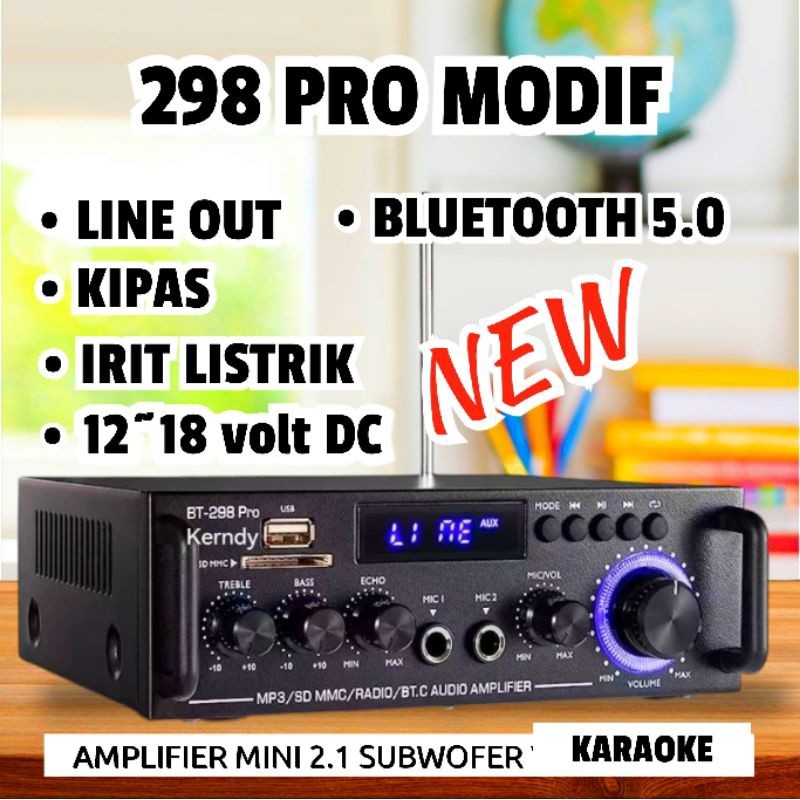 AMPLIFIER MINI BT-298 PRO MODIF 2.1 SUBWOFER